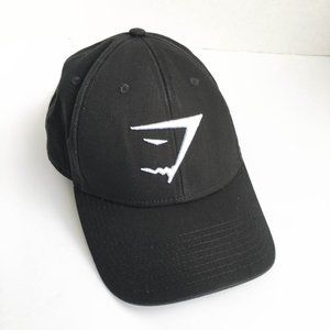 GymShark Embroidered Logo Black White Baseball Hat Cap